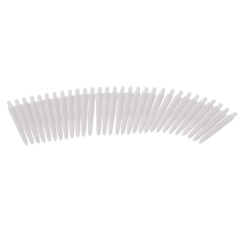 30Pcs 35mm 2BA Fil Plastique Fléchettes Tiges Arbres Pointe Souple Fléchettes Blanc