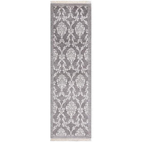 Vidal Tapis de couloir en laine 305x89 gris Darya