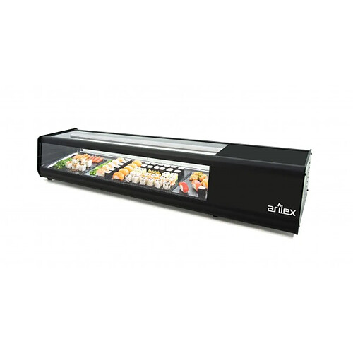 Vitrine Réfrigérée à Sushi Plaque Lisse Capacité 8 bacs GN 1/3 - Arilex