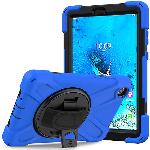 Coque en TPU + Silicone avec béquille pivotante à 360° et fente pour stylo bleu pour votre Lenovo Tab M8 8 TB-8505F/8505X 2019