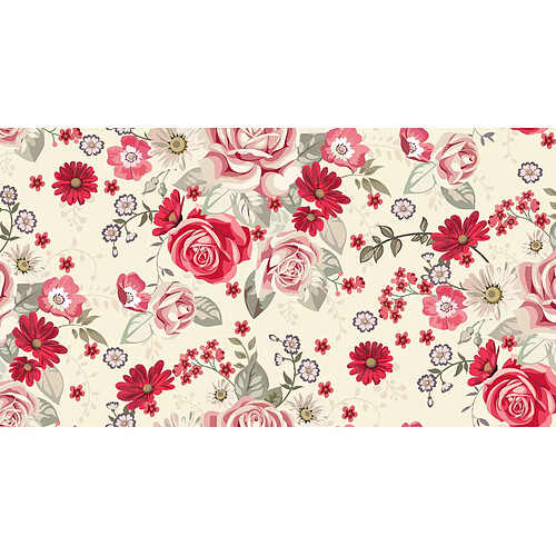 Alter Chemin de cuisine, 100% Made in Italy, Tapis antitache avec impression numérique, Chemin de table antidérapant et lavable, Fleurs - Modèle Baker, cm 100x52