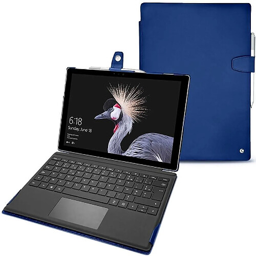 Housse cuir Microsoft Surface Pro 6 - Seconde peau - Bleu océan ( Nappa - Pantone #15458a) - NOREVE