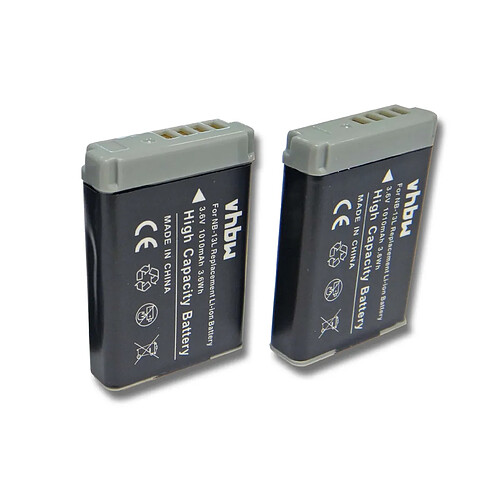 vhbw 2x Li-Ion batteries 1010mAh (3.7V) pour appareil photo vidéo Canon PowerShot SX720 HS, SX720HS comme NB-13L.