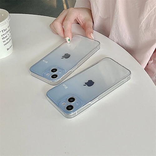 GUPBOO Étui pour iPhoneXR étui pour téléphone portable simple bleu dégradé pour femme