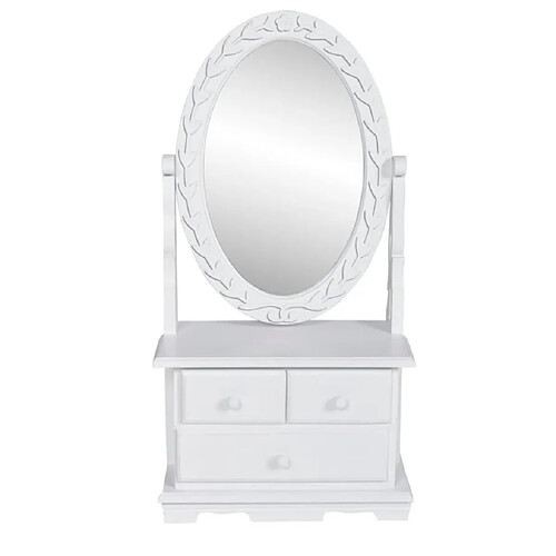 vidaXL Coiffeuse avec miroir pivotant ovale MDF