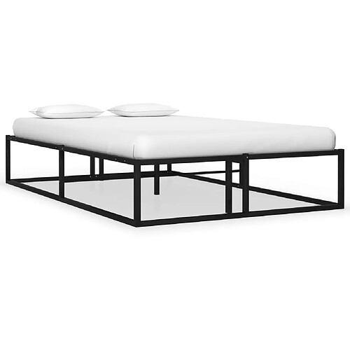 vidaXL Cadre de lit sans matelas noir métal 120x200 cm