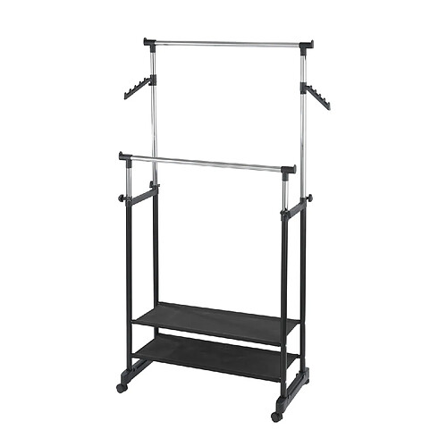 WENKO Penderie double portant mobile - H. 117/169 cm