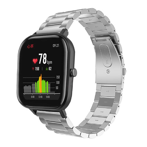 Bracelet en métal argent pour votre Xiaomi Huami Amazfit GTS