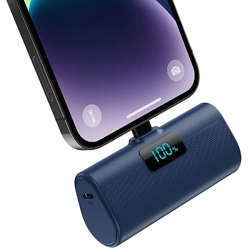 SANAG Mini Batterie Externe Pour Iphone 5200Mah Power Bank Ultra-Compact Et Léger 20W Pd Charge Rapide Chargeur Externe Avec Écran Lcd, Petit Batterie Portable Compatible Avec Ipohone 14/13/11/X/8/Se - Bleu