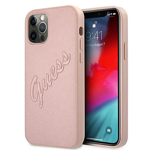 Guess Maroquinerie guess guhcp12lrsavsrg iphone 12 pro max 6,7" rózowy/rose coque dur saffiano vintage script