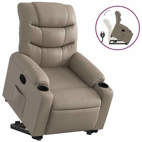 Maison Chic Fauteuil Relax pour salon, Fauteuil inclinable Cappuccino Similicuir -GKD24257