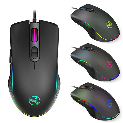 Universal Souris de paris 6400 dpi ergonomique à main RGB rétroéclairage optique filaire souris gaming