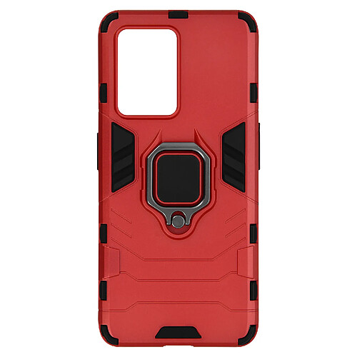 Avizar Coque Realme GT 2 Pro Hybride Antichoc avec Bague Métallique Support Rouge