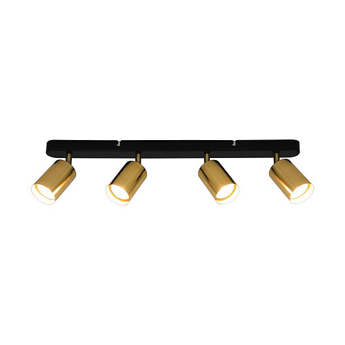 Lumière Barre de spots de plafond, noir, or, 3x GU10