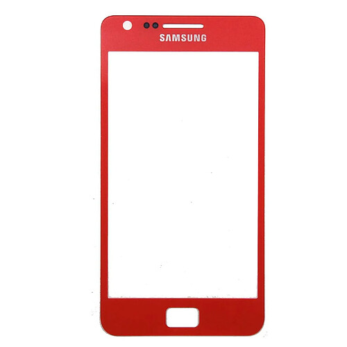 Vitre écran de façade rouge + adhésif pour Samsung Galaxy S2 I9100