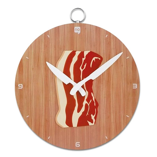 Totalcadeau Horloge de cuisine assiette de poitrine de porc