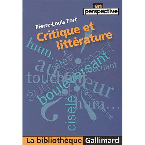 Critique et littérature · Occasion