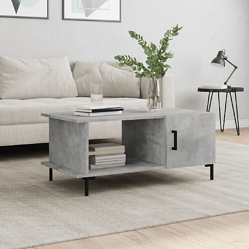 Maison Chic Table basse,Table Console Table d'appoint, Table pour salon gris béton 90x50x40 cm bois d'ingénierie -MN94499