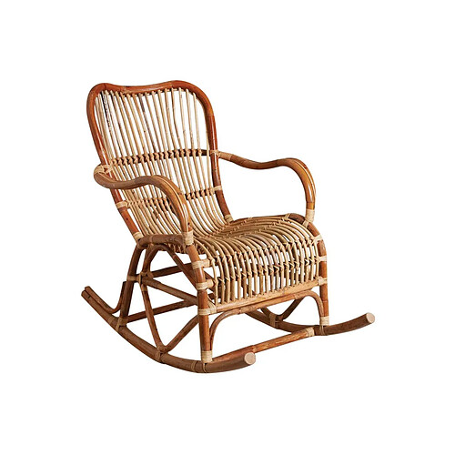 Aubry Gaspard Rocking chair en rotin naturel Paya.