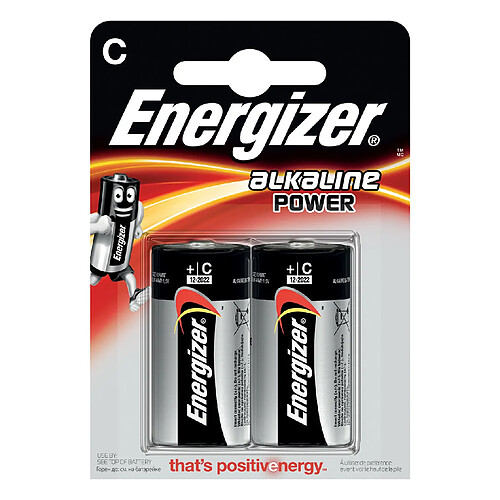 Blister ENERGIZER de 2 piles alcalines POWER LR14 (C)