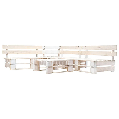 vidaXL Salon de jardin palette 4 pcs Bois Blanc