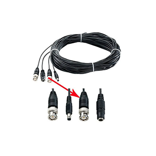 CABLE BNC VIDEO 10 METRES POUR VIDEO PROTECTION ANALOGIQUE - 4813139