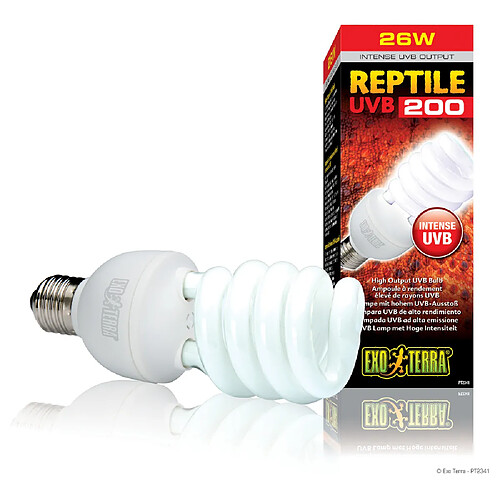 Exo Terra - Ampoule pour Terrarium Reptile UVB 200 Fluocompact - 26W