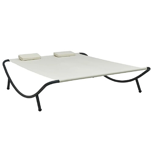 Maison Chic Chaise longue d'extérieur| Bain de soleil Relax | Transat Tissu Crème -GKD91240