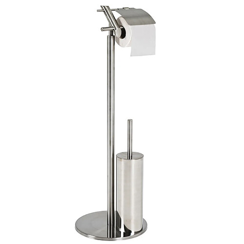 Pegane Ensemble WC en acier inoxydable - Dim : Diam 24 x H 77 cm