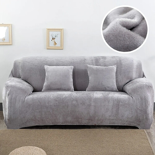 Wewoo Housse de canapé Les couvertures élastiques de sofa de divan épais de couverture de de tissu de ne comprennent pas la taie d'oreillerSpécifications 1 siège 90-140cm gris