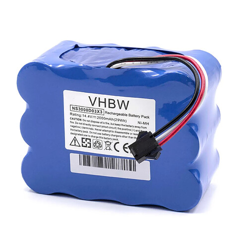 vhbw NiMH batterie 2000mAh (14.4V) pour robot aspirateur Home Cleaner robots domestiques come YX-Ni-MH-022144