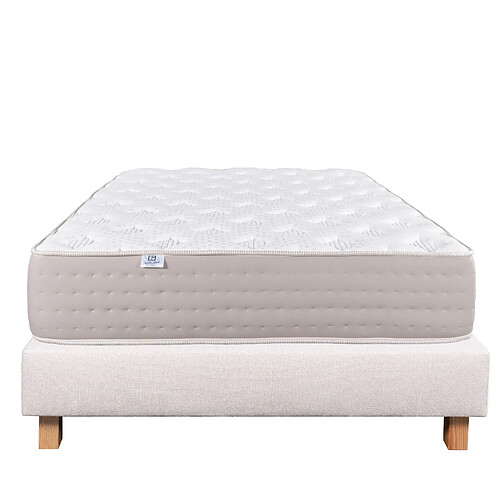 LUXURY LITERIE Ensemble matelas Dreamlux 140x200 cm + sommier beige ep20cm