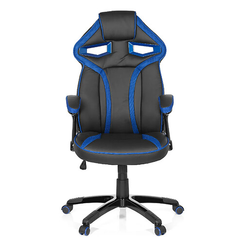 Chaise gaming / Chaise de bureau GUARDIAN simili cuir noir / bleu hjh OFFICE