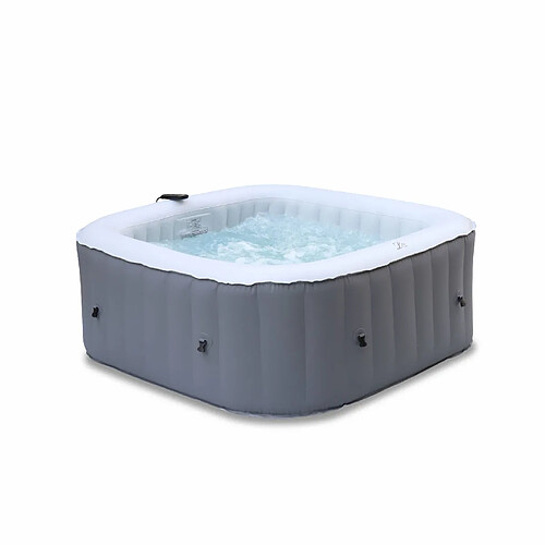 Spa MSPA gonflable carré – Fjord 4 gris - Spa gonflable 4 personnes carré 160cm, PVC, pompe, chauffage, gonfleur | sweeek