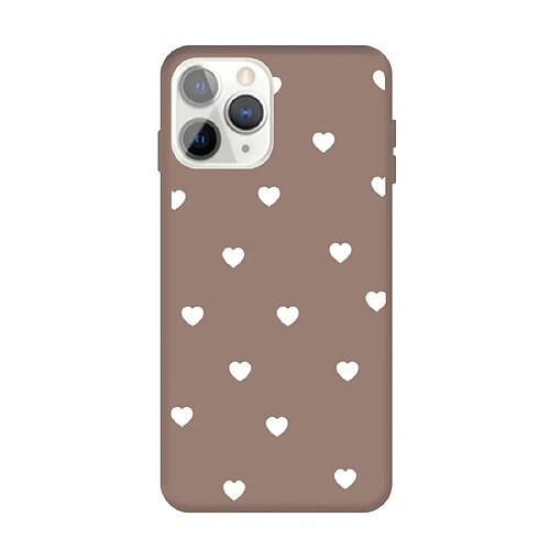 Wewoo Coque Pour iPhone 11 Pro Multiple Love-hearts Pattern Colorful Frosted TPU Phone Protective Case Khaki