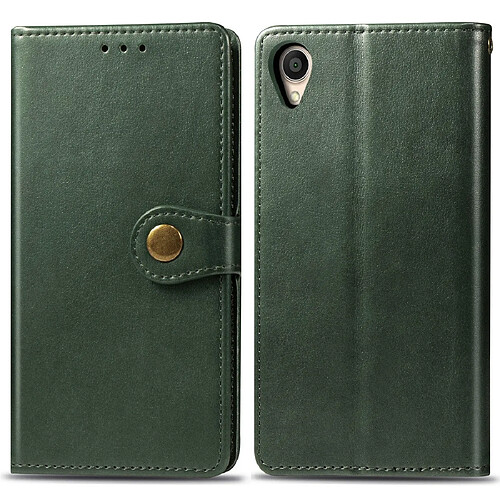 Wewoo Housse Coque Etui en cuir de couleur unie pour téléphone mobile avec boucle de protection et cadre photo et fente carteporte-monnaie et support OPPO Reno 10X zoom Vert