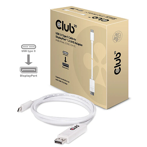 Club 3D CLUB3D USB 3.1 Type C Cable to DisplayPort 1.2 UHD Adapter