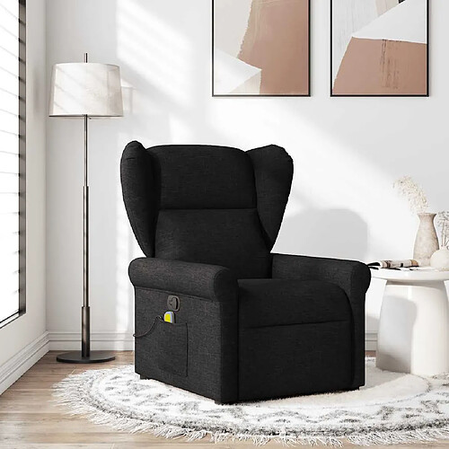 vidaXL Fauteuil de massage inclinable Noir Tissu