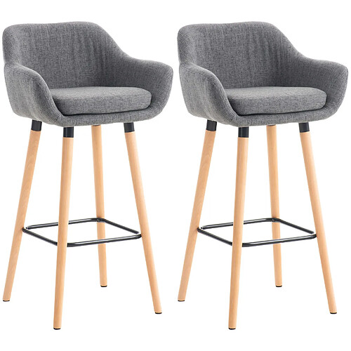 Non Lot de 2 tabourets de bar Grant tissu