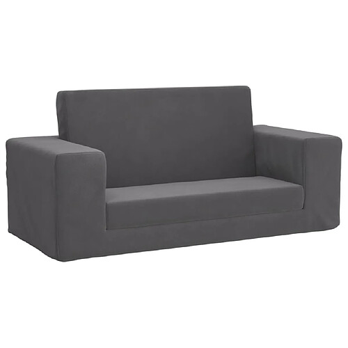 Maison Chic Canapé-lit convertible 2 places, Clic-Clac pour enfants anthracite peluche douce -GKD62419