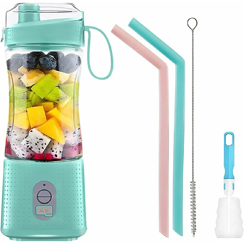 Vendos85 Blender électrique Smoothie 0,38L avec USB-C rechargeable bleu clair