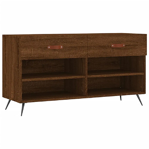 Maison Chic Banc à chaussures | Meuble de rangement à chaussures Meuble d'Entrée chêne marron 102x35x55 cm bois d'ingénierie -MN65450