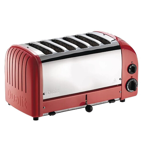 Grille Pain Professionnel Inox Finition Rouge - 6 Tranches - Dualit