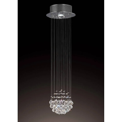 Luminaire Center Suspension Colorado Cluster 1 Ampoule chrome poli/cristal