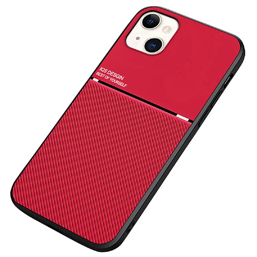 Coque en TPU + PU poids léger, antichoc rouge pour votre iPhone 13 6.1 pouces