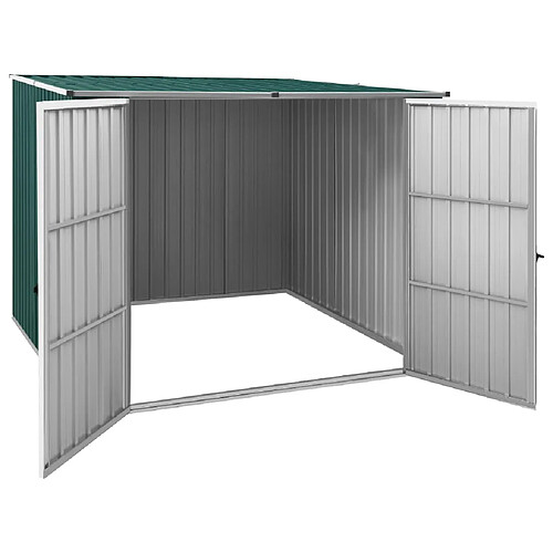 Helloshop26 Abri de jardin cabane cabanon maison de stockage remise extérieur hangar outils robuste 195 x 198 x 159 cm acier galvanisé vert 02_0022371