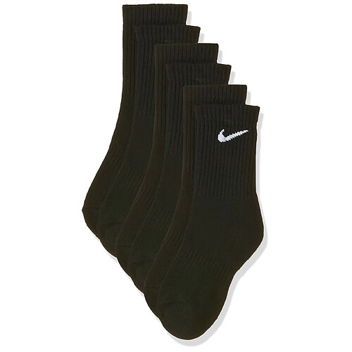 Nike NK Everyday Cush Crew 3PR Chaussettes Mixte Adulte, Noir (black/white), 34 - 38 (Taille fabricant: S)