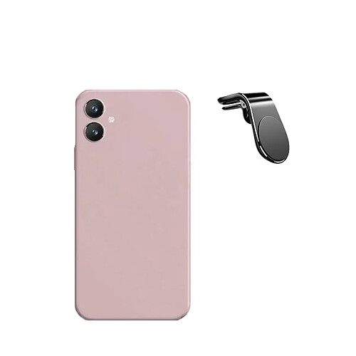 SUPPORT MAGNETIQUE K KIT KIT COFFÉRÉ VOYAGE + COUVERTURE DE SILICONE LIQUIDE Phonecare pour Samsung Galaxy A05 - rose