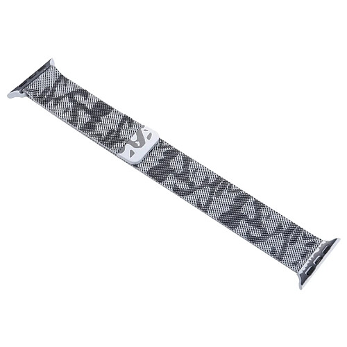 Wewoo Bracelet de montre-bracelet en acier imprimé pour Apple Watch séries 3 et 2 & 1 38 mm (gris camouflage)