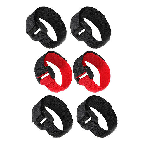 6 Pièces No-Crow Rooster Collar No Crow Noise Neck Belt Pour Rooster Noir + Rouge